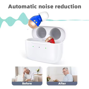 เครื่องขยายสัญญาณการได้ยินขนาดเล็กชาร์จได้สำหรับผู้สูงอายุสวมใส่ใน<span class=keywords><strong>หู</strong></span>ที่มีความเสถียรแบบไร้สายมองไม่เห็น - Product Image 2