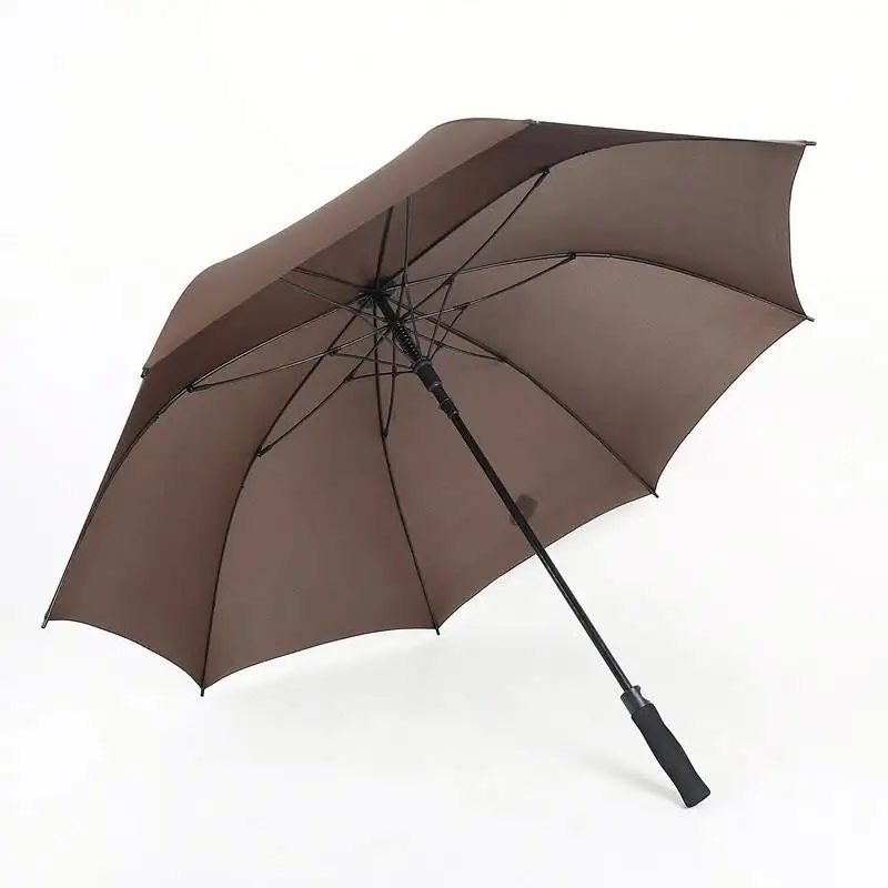 Автоматический открытый ветрозащитный черный зонт для гольфа из углеродного волокна стандартного размера с печатью логотипа