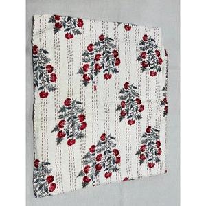 Heirloom Style Cotton Kantha <b>Quilt</b> Highlighting Skilled Hand Printing And Gentle Quilting Offering A Balance Of Comfort Craft - Product Image 3