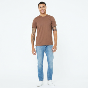 Customized Printed Breathable O-Neck Short Sleeve Regular Fit 100% Cotton Satin Solid Men's Casual T-Shirt by FINER THREADS - Product Image 1