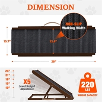 Rampe d'escalier pliable en bois massif pour animaux de compagnie, réglable et antidérapante, pour canapé-lit - Vente en gros