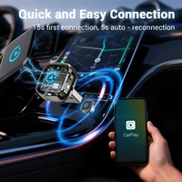 Adaptateur CarPlay sans fil portable KAIWO, Android Auto 2 en 1, bouton intelligent USB, mini dongle pour IOS iPhone, universel pour voiture F681