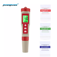 Moniteur de qualité de l'eau numérique Testeur 4 en 1 EC TDS PH TEMP Mètre avec rétroéclairage pour piscines Eau potable