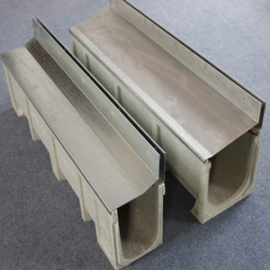 Drainage des eaux de pluie en extérieur Fossé Gouttière de pluie Systèmes de tranchées de drainage de tranchée de drainage avec couvercles de fentes en acier inoxydable - Product Image 1