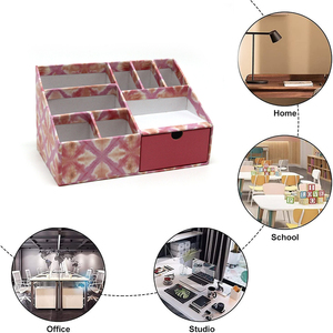 Custom Paper Desk Organizer Set <strong>Magazine</strong> Office Pen Holder File <strong>Folder</strong> Assemble Space Saver FSC Certified Custom Colors &amp; Logo - Product Image 2