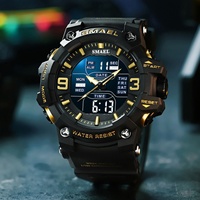Jam Tangan Sport Kronograf Digital Multifungsi SMAEL 8049 Terbaru dengan Layar Bercahaya, Alarm, Mesin Quartz Jepang, Tahan Air 5ATM