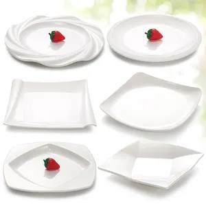 Melaware Plate Melamin Runde weiße Platten Sublimation Catering Platten für den Großhandel