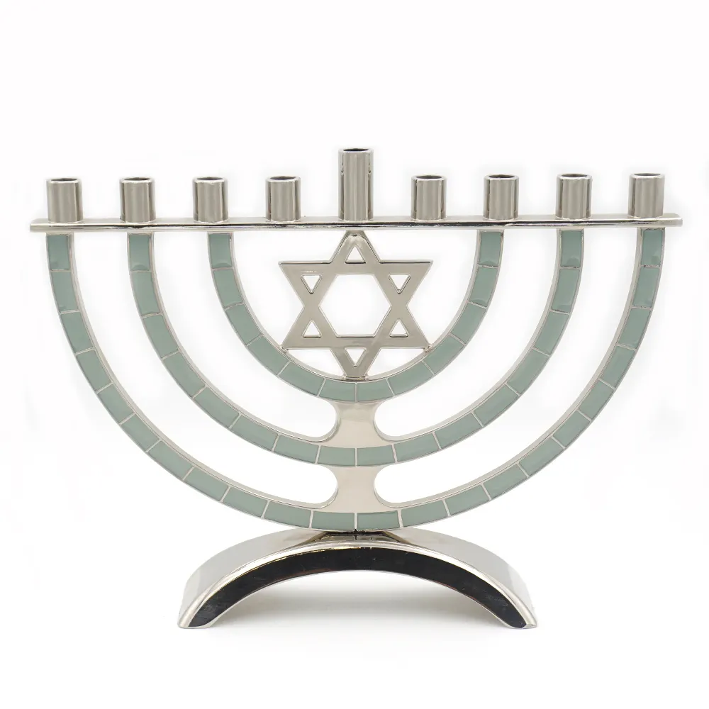 China Fabrik Großhandel benutzer definierte jüdische Chanukka Dekor Menorah Chanukka Dekoration 9 Zweige Chanukka Kerzenhalter