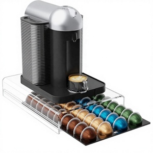 ที่จัดเก็บแคปซูลกาแฟอะคริลิคแบบสั่งทำจากโรงงานโดยตรง, ที่วางแคปซูลแบบใสพร้อมถาดเลื่อน, แท่นวางเครื่องชงกาแฟอะคริลิค - Product Image 4