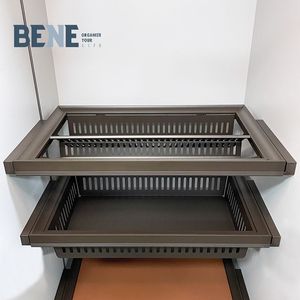 Scarpiera Doppia a 5 Livelli Inclinata Regolabile in Alluminio da Parete, Prezzo all'Ingrosso, per Armadio e Bagno - Product Image 1