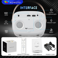 Projecteur intelligent portable WOWOTO M8-3D Android 2G 4K, mini DLP, double bande 2.4G/5G WiFi, alimenté par batterie pour les entreprises