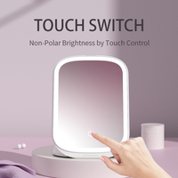 Miroir cosmétique de bureau compact M22, pliable, éclairé, portable, rechargeable, avec grossissement 1X/10X pour les voyages