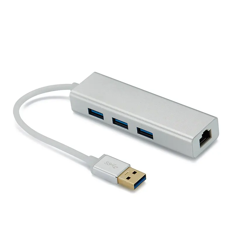 High Speed 3 Ports USB 3.0 Hub With RJ45 Network Interface USB Network Card