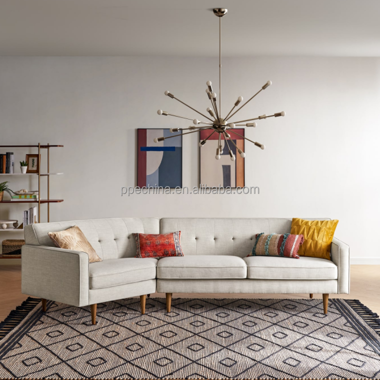 Wholesale sofa set for living room fabric seats size simple modern corner sofa Nordic linen washable sofa set furniture