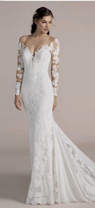 S2631L Nouvelle Robe de Mariée Sirène Élégante 2026 à Col en V, Broderie Dentelle, Taille Ornée de Diamants Brillants et Broderie Dentelle Scintillante - Product Image 2