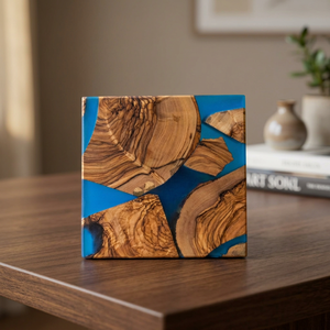 Posavasos Marroquíes de Lujo Hechos a Mano, Tradicionales, de Madera Azul y Resina, Accesorio de Cocina para Hogar, Hotel, Resort FWE - Product Image 1