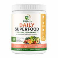 Poudre de superaliments verts pour adultes OEM – Mélange de superaliments pour la nutrition quotidienne, la détoxification, le soutien immunitaire, les probiotiques, les antioxydants et les fibres