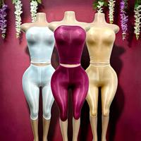 PEEQI Ensemble deux pièces sexy pour femmes, haut court sans manches transparent et pantalon capri moulant, tenue de lingerie pour femmes
