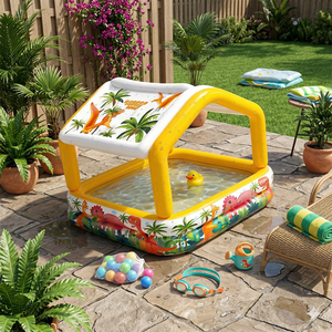 <span class=keywords><strong>Piscina</strong></span> <span class=keywords><strong>Inflable</strong></span> al por Mayor <span class=keywords><strong>con</strong></span> Toldo Parasol, Temática de Dinosaurios, <span class=keywords><strong>Piscina</strong></span> de PVC <span class=keywords><strong>para</strong></span> Bebés, <span class=keywords><strong>Piscina</strong></span> de Agua <span class=keywords><strong>para</strong></span> Jardín Exterior - Product Image 1