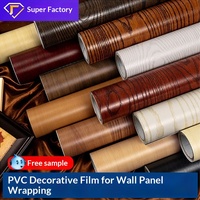 Film PVC pour panneaux muraux, imperméable, à transfert thermique, décoratif, pour usage intérieur, texture haute définition, film thermoformable HL-1260, bois