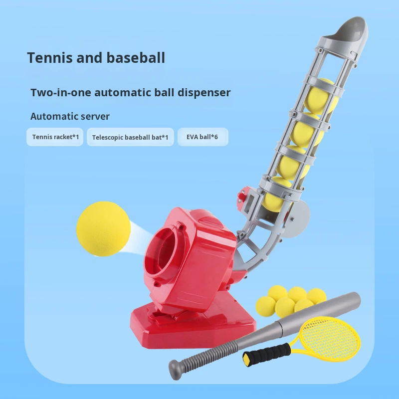 JIAXIN MH033-5 Stock Tennis Ball Machine Automatic Electric Plastic Launcher Sports Leisure Children's Toy Color Box Packaging