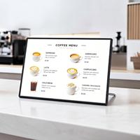Papan Tanda LED Aluminium untuk Meja, Bingkai Poster Backlit, Display Iklan Desktop, Kotak Lampu, Restoran, Bar, Hotel, Toko, Pernikahan