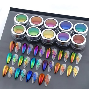 Poudre chromée pour ongles, effet de changement de couleur, paillettes caméléon, pour la décoration de la manucure, pigment métallique miroir irisé - Product Image 1