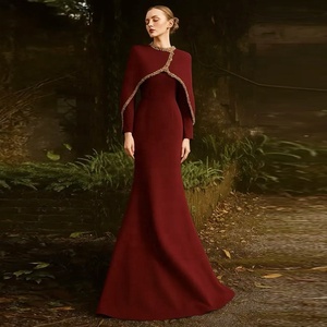 OUDINA Abito <span class=keywords><strong>da</strong></span> <span class=keywords><strong>Sera</strong></span> Elegante di Lusso, Vestito Lungo con Perline e Diamanti, Maniche a Scialle, <span class=keywords><strong>Taglie</strong></span> <span class=keywords><strong>Forti</strong></span> - Product Image 1