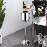 Seau à glace autoportant en acier inoxydable, bac à boissons sur pied, refroidisseur de bière, de vin et de cave, articles de cuisine, articles de bar