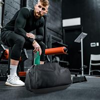 Petit sac de sport léger et imperméable pour hommes femmes-Sac de sport pliable en tissu Oxford pour nager à la plage-Noir