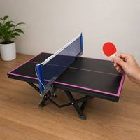 Table de ping-pong portable mini avec pieds pliables, petite table de tennis de table pour enfants et adultes, idéale pour soulager le stress au bureau