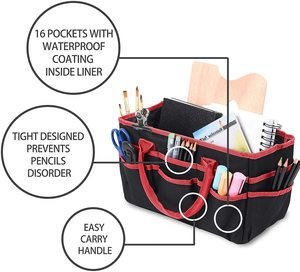 Sac fourre-tout multifonctionnel personnalisé en tissu de nylon rouge 600d avec poches - Product Image 3