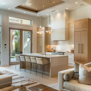 Tùy chỉnh rắn gỗ sồi Shaker phong cách hiện đại RTA tủ bếp cho căn hộ với cửa gỗ dán - Product Image 6