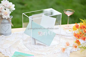 Square Acrylic Wedding Receipt <strong>Box</strong> Clear Acrylic Wishing Well <strong>Box</strong> <strong>With</strong> <strong>Sliding</strong> Lid - Product Image 4