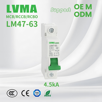 Disjoncteur miniature 4,5 kA sur rail DIN modulaire 1P 2P 3P 4P 1A 2A 3A 4A 6A 10A 16A 20A 25A 32A 40A 50A 63A 80A 100A 125A
