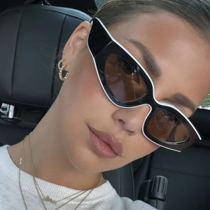2025 New European American Fashion Simple Block Sunglasses UV400 Trendy Ins Outline Color Unisex Women's Versatile Lens - Product Image 2