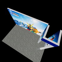 Stand d'exposition en L personnalisé avec éclairage LED, panneau d'affichage d'angle pour salon professionnel, avec mur arrière, mur latéral et pilier