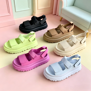 Sandales plates tendance pour femmes, respirantes, colorées, anti-statiques, décontractées, pour l'extérieur, style Uugs, vente en gros - Product Image 1