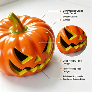 Sculpture géante de citrouille d'Halloween en FRP pour l'espace public, décoration d'exposition de carnaval <span class=keywords><strong>et</strong></span> de fêtes - Product Image 4