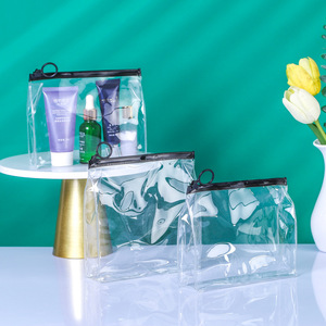 Custom Logo Waterproof Stand-up PVC Zipper <b>Bags</b> Cosmetics Packaging Travel Translucent Color Zipper <b>Bag</b> - Product Image 4