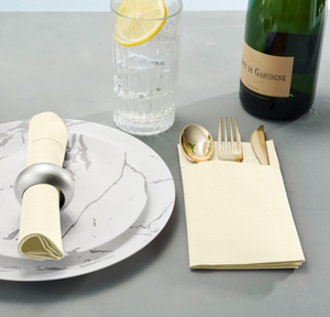 <span class=keywords><strong>Serviettes</strong></span> de table colorées <span class=keywords><strong>pré</strong></span>-<span class=keywords><strong>pliées</strong></span> jetables 40x40cm 55gsm 1 pli pour réceptions de mariage, Noël, baby shower - Product Image 3