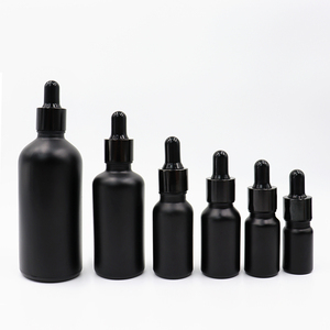 5ml 10ml 15ml 20ml 30ml <b>50ml</b> 100ml Empty Round Boston Glossy Black Dropper <b>Glass</b> <b>Bottles</b> for Essential Oil - Product Image 5