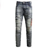 Celana Jeans Hip Hop Pria Terbaru 2026 Model Stonewashed, Jahitan Kombinasi Elastis, Celana Pendek Kasual Musim Panas Tipis Berkualitas, Bordir Rivet