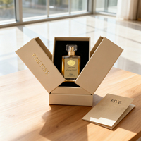 Boîte cadeau en papier rigide faite à la main avec un design unique personnalisé, double porte ouverte, gaufrage et laminage mat pour parfum