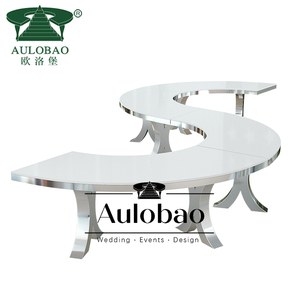 ห้องจัดเลี้ยงหรูหรากรอบสแตนเลสครึ่งวงกลมโต๊ะจัดเลี้ยง - Product Image 3