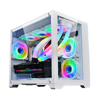 Boîtier d'ordinateur de jeu de bureau en aluminium AntarcChill pour cartes mères ATX EATX, tour moyenne, avec panneau en verre trempé, vente en gros