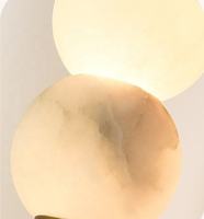Lustre moderne de luxe à hauteur réglable avec abat-jour rond en albâtre, design nordique, pour la décoration de l'escalier, du salon, du hall