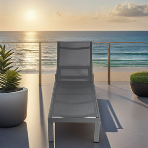Extérieur Plage Piscine <span class=keywords><strong>Noir</strong></span> Cadre En Aluminium Hôtel <span class=keywords><strong>Soleil</strong></span> Lit Inclinable Chaise Longue Chaise Portable Villa Entrepôt - Product Image 2