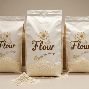 特注印刷小麦粉包装袋ジッパートップ付き1kg 2kg 5kg 10kg平底ポーチ用粉末小麦粉バッグ - Product Image 1