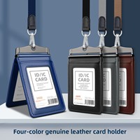 Porte-badge professionnel personnalisé CARDSILK en cuir PU haut de gamme avec cordon pour badge nominatif d'employé – Idéal pour les contrôles de sécurité et les organisations